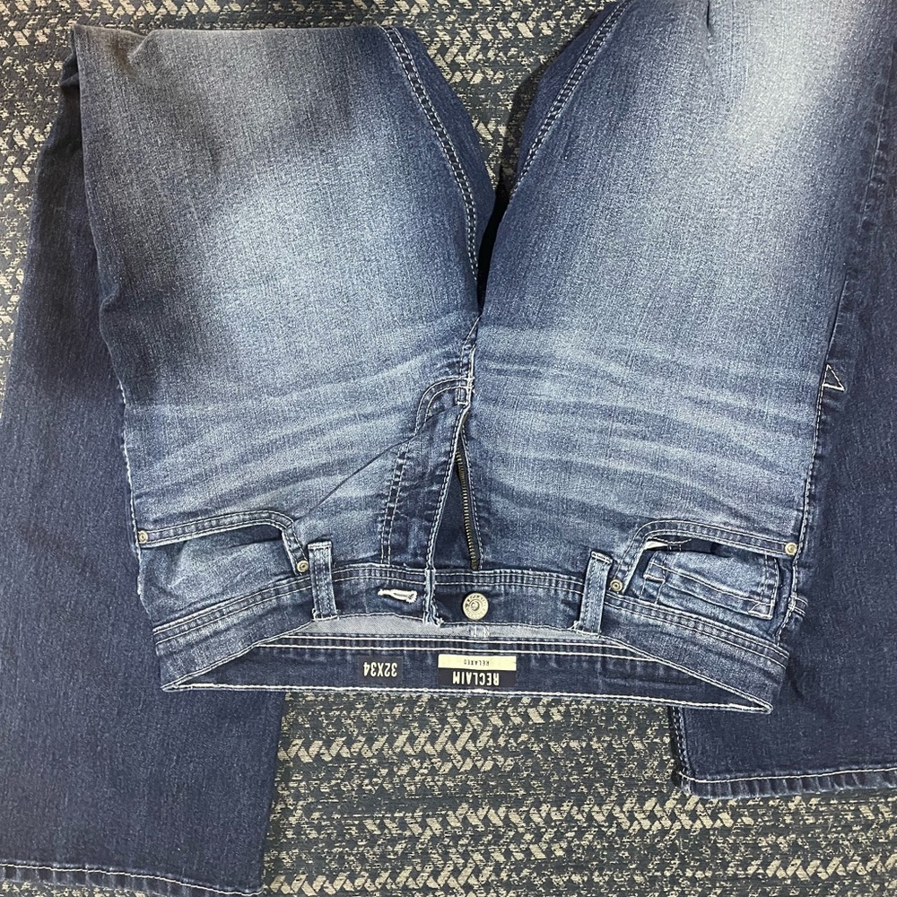 Reclaimed Vintage Men's Blue Bootcut Jeans